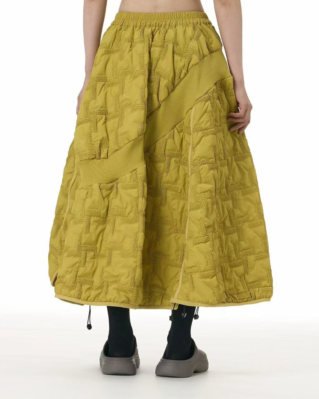 Heavy Check Quilted Padded Skirt