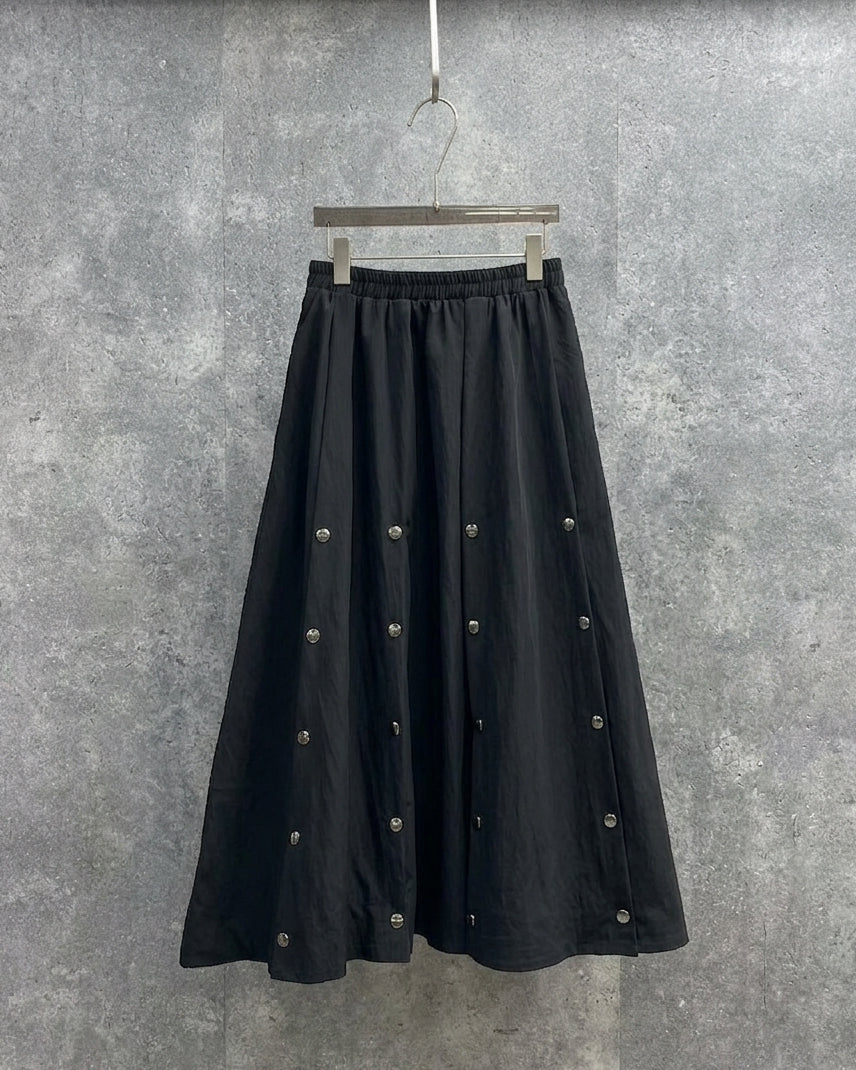 Convertible Button-Detail Skirt