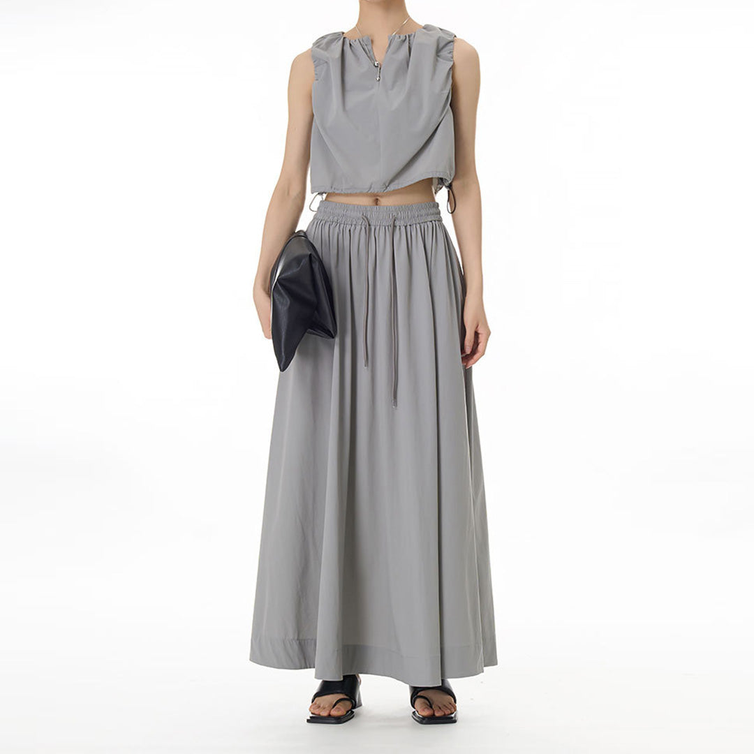 Pre- Order Draping Loose Fit Long Skirt