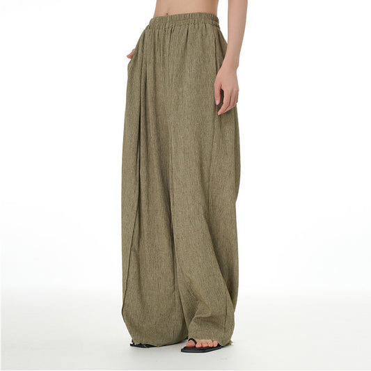 Draping Wide Legs Long Pants