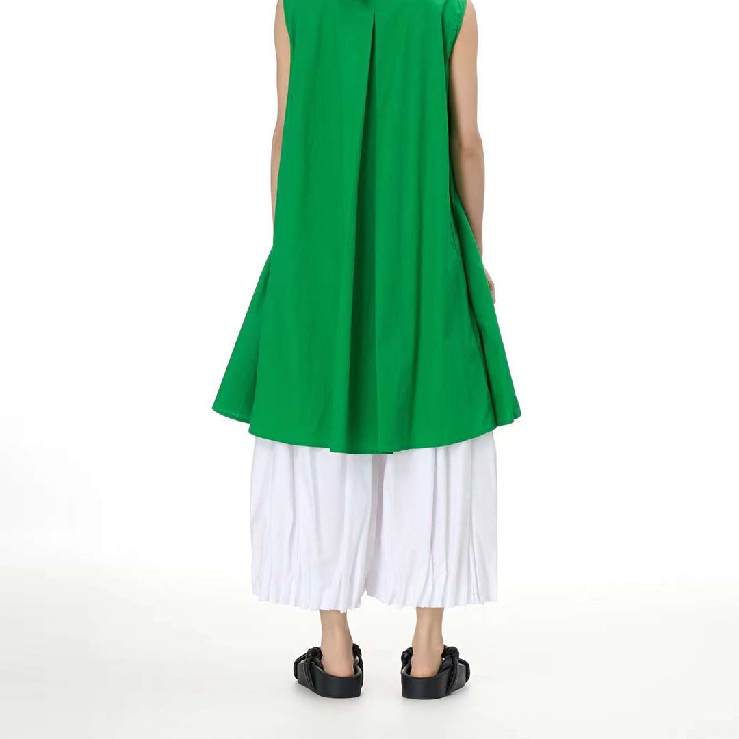 A-Shape Sleeveless Cotton Dress/ Long Top