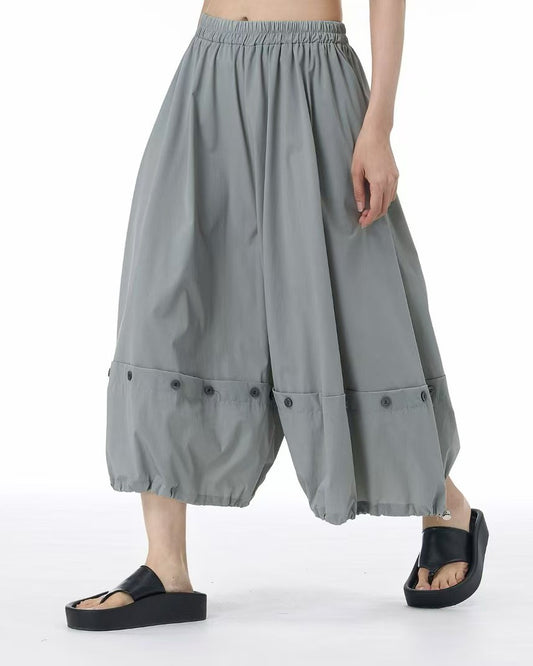 Pre-order Button Detail Cropped Trousers