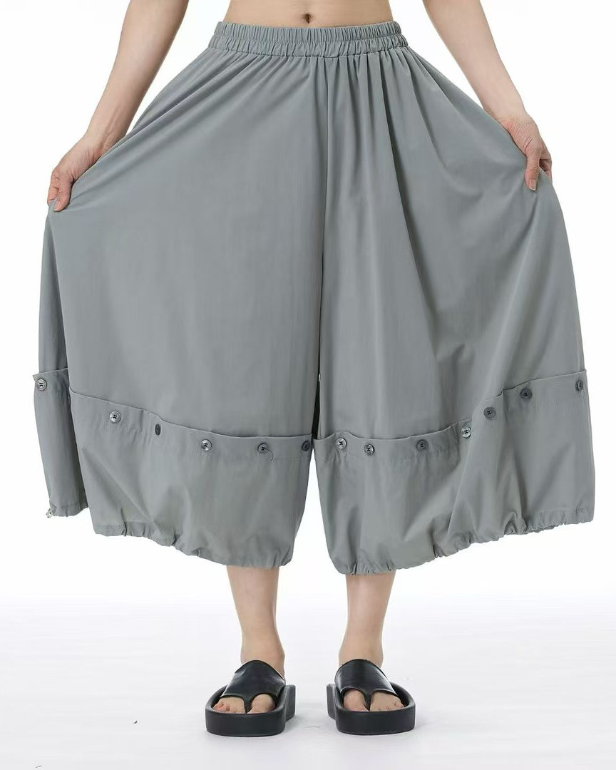 Pre-order Button Detail Cropped Trousers