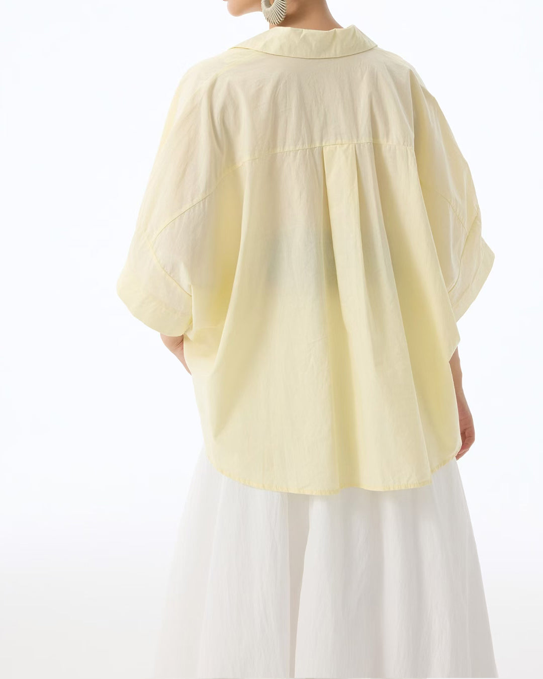 Waist Pleated Elegant Top Short Sleeves