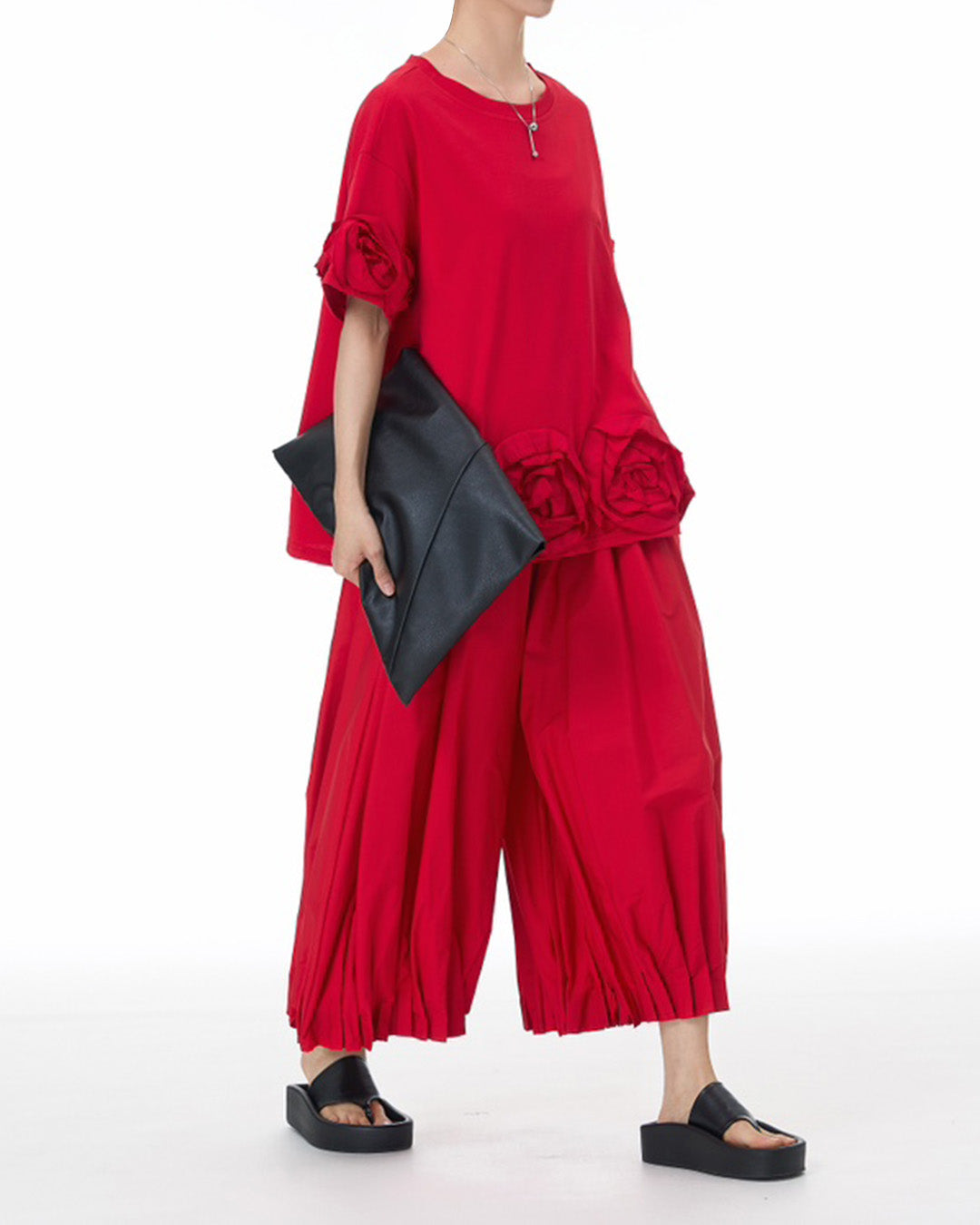 Flower Bulb Wide Leg Cotton Balloon Pants