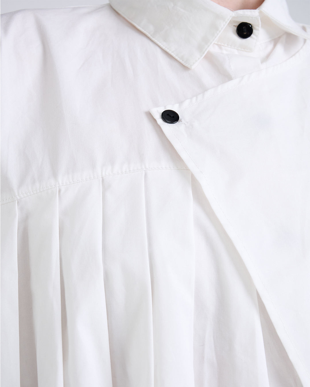Asymmetric Long Sleeve Shirt with Draped Front Panel also available in Black
