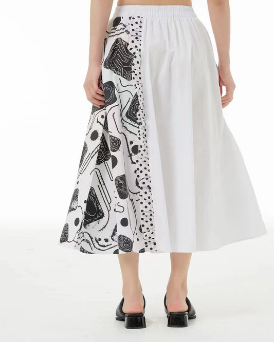 Pre-order Polka Dot Print Skirt with Ruffle Trim