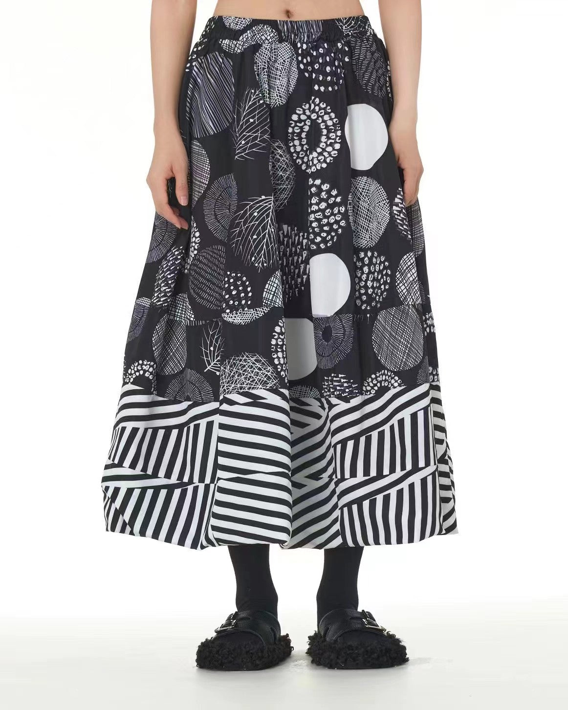 Pre-order Multi Graphic Pattern Patchworks Skirt