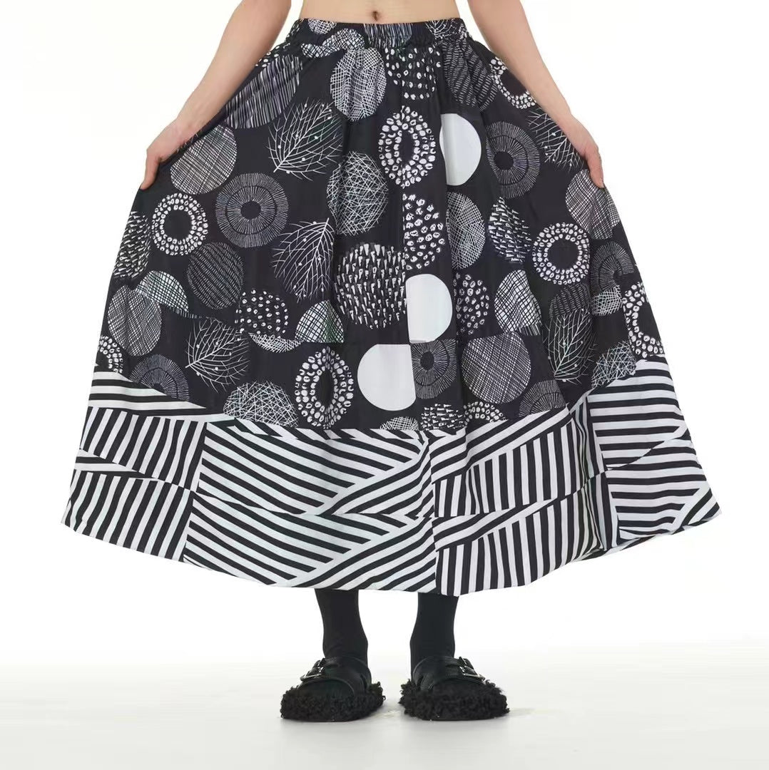 Pre-order Multi Graphic Pattern Patchworks Skirt