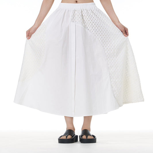 Custom Dot Fabric Patchworks Curvy Cutting Skirt