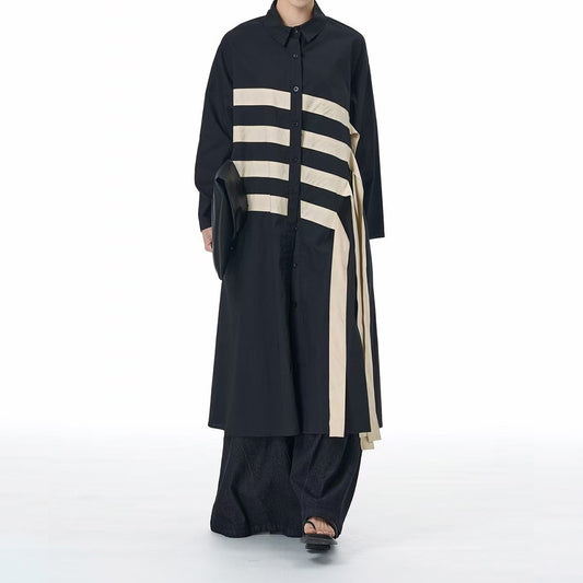 Asymmetric Draped Ribbon Dress