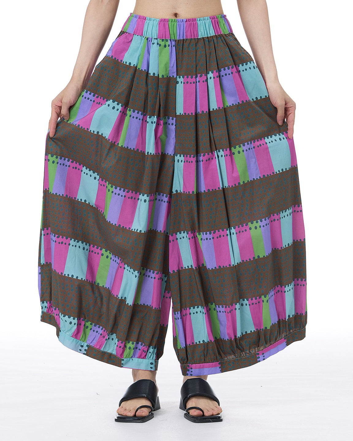 Pre-order Colourful Polka Dot Patchwork Balloon Trousers