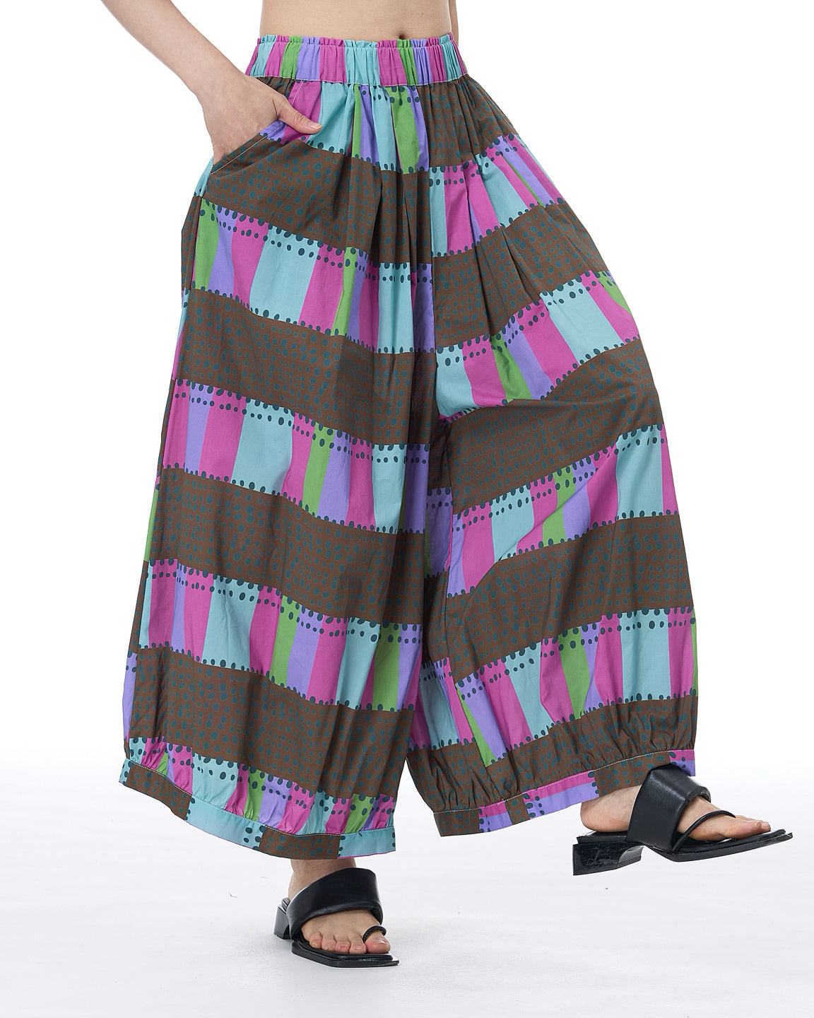 Pre-order Colourful Polka Dot Patchwork Balloon Trousers