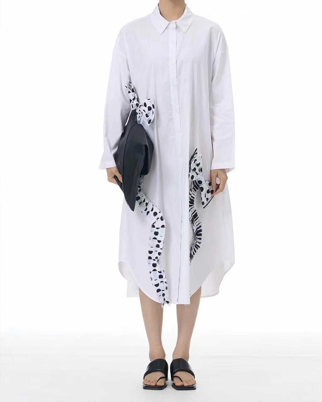 Polka Dot Ribbon Deco Dress