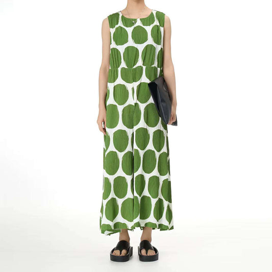 Pre-Order Textured Dot Fabric Jumpsuit Available in Green