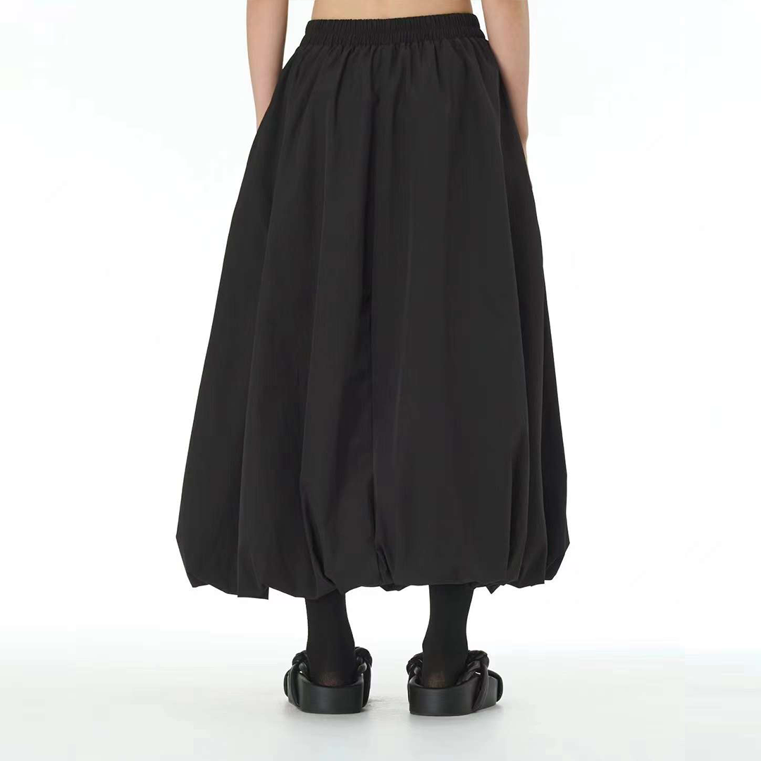 In Stock Contrast Stitch Multi Pleating Lantern Skirt