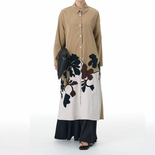 Two Tones  Floral Pattern Chenille Embroidered Jacket