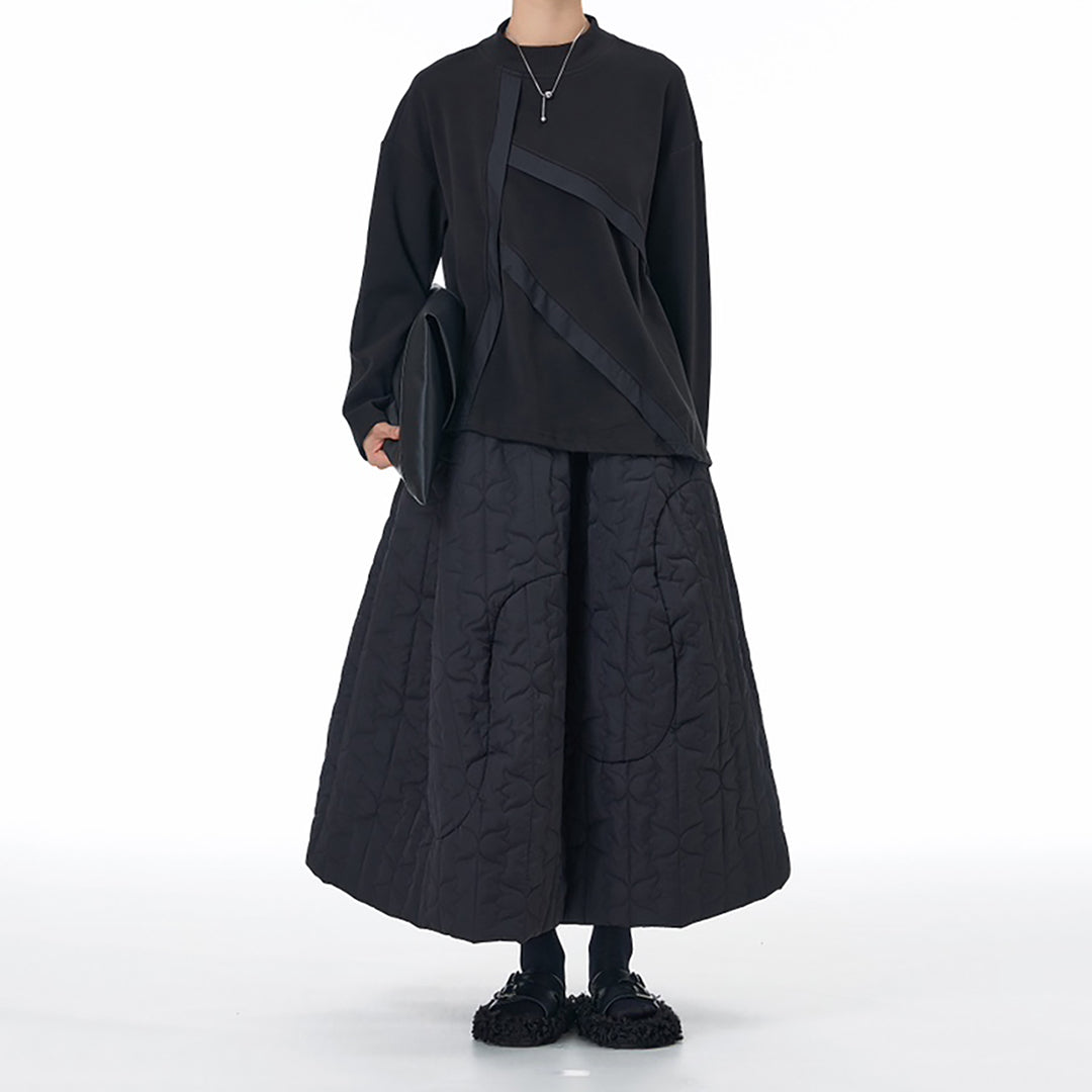 Winter Essential Tulip-Shaped Quilted Thick Skirt Available in Black and Mustard