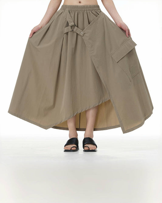 Skirt with Ring-Buckle Detail