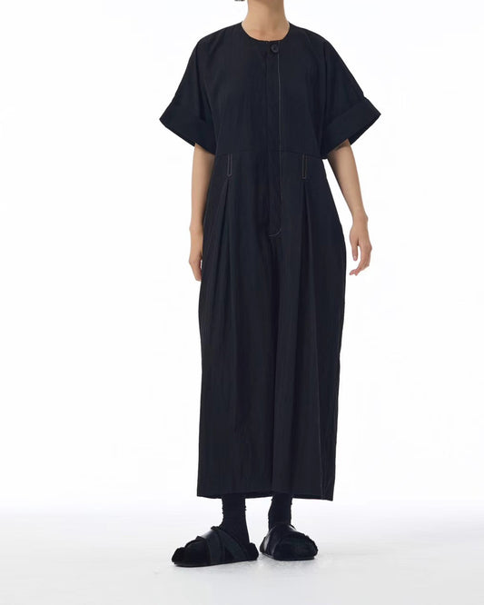 Contrast Stitches Wide-leg Dress Pants