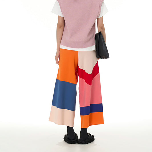 Colour block Knit Sweater Pants