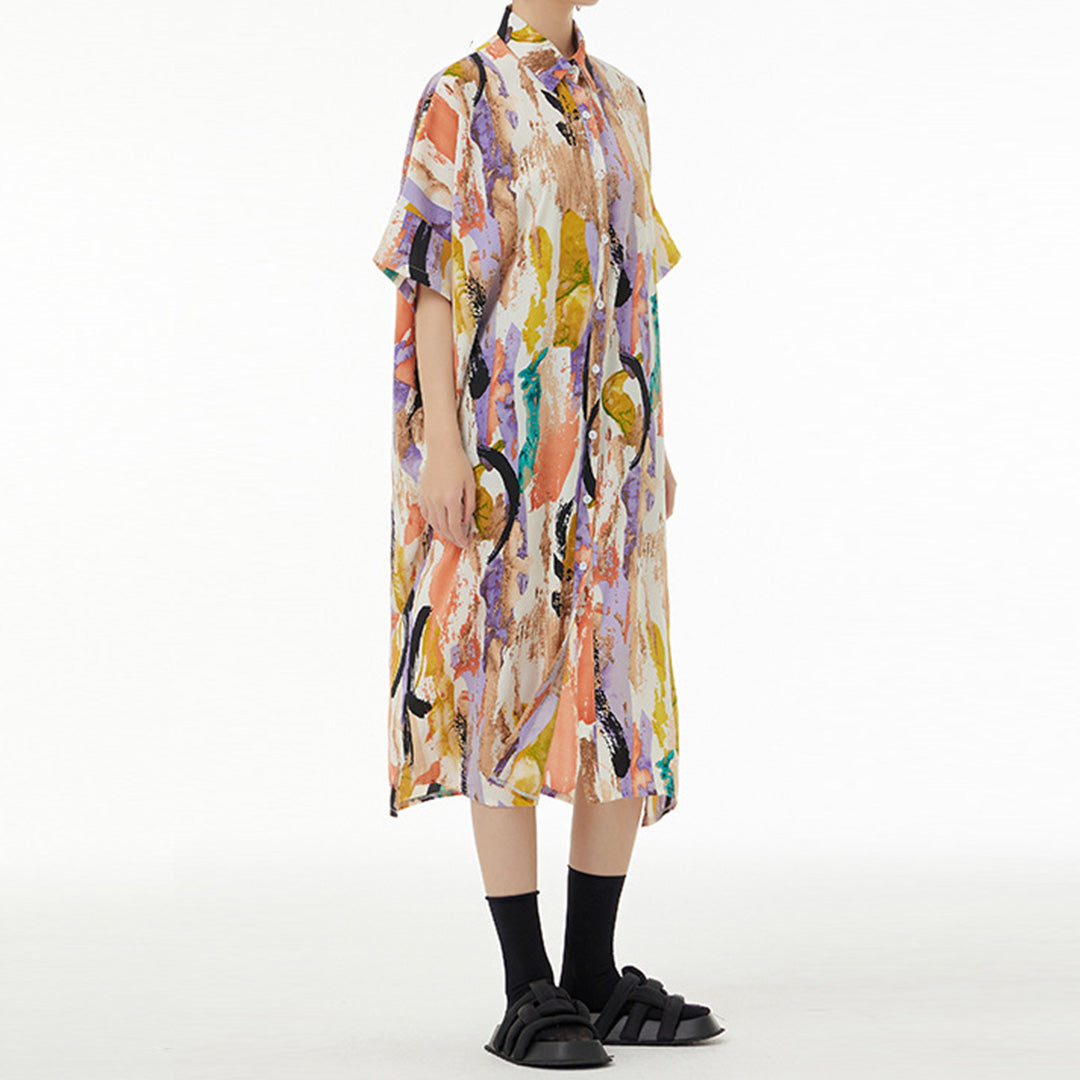 In Stock Colourful Graffiti Loose Fit Dress