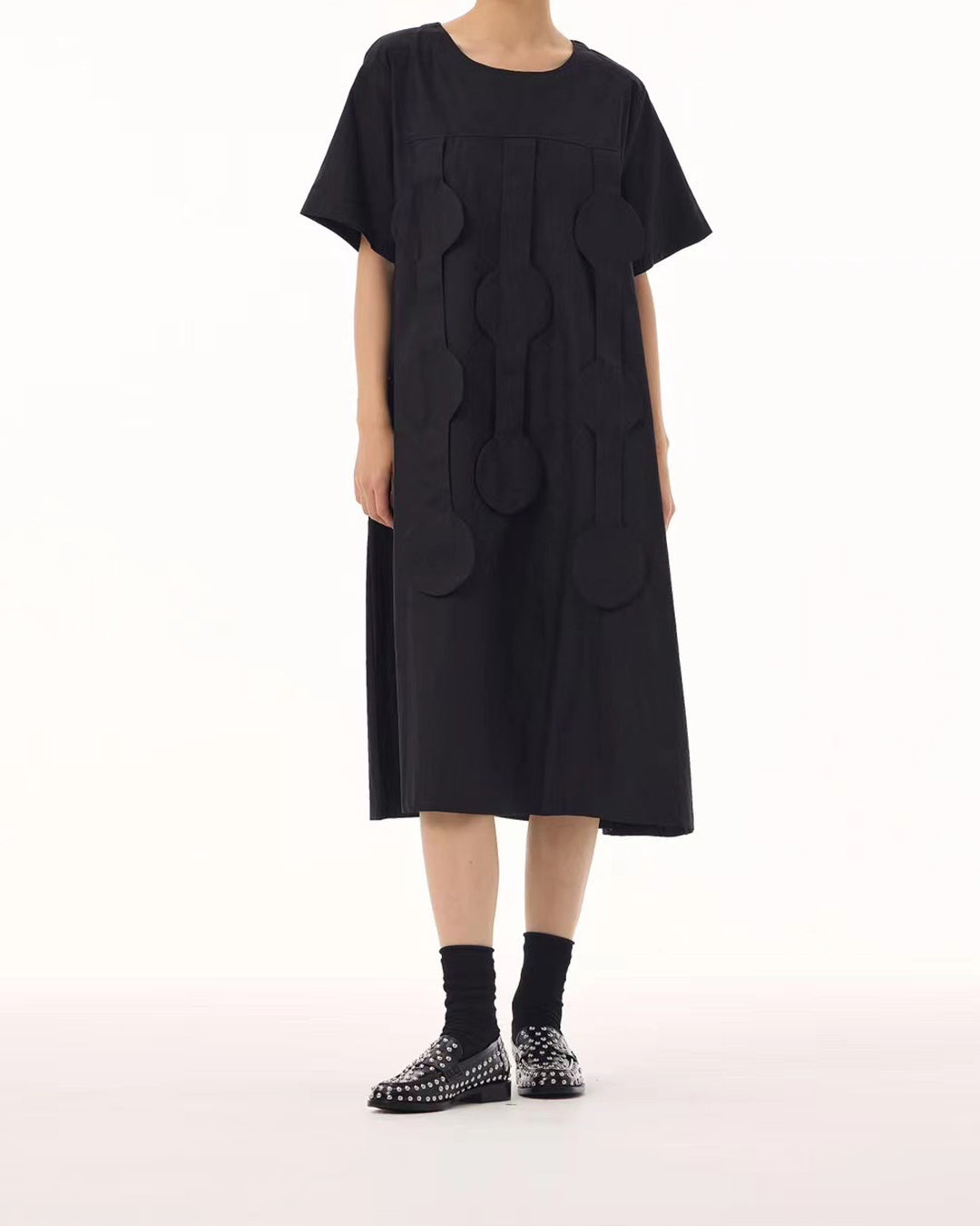 3D Geometry Pieces Deco Short Sleeves Dress