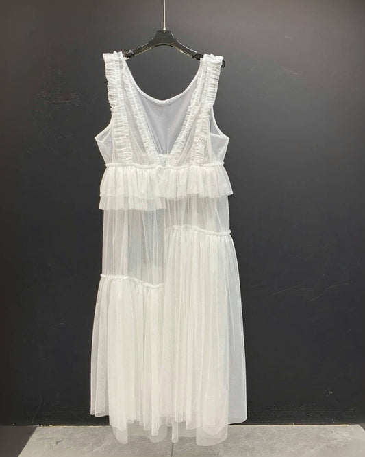 Pre-order Sculptural Layered Lace Pinafore Dress