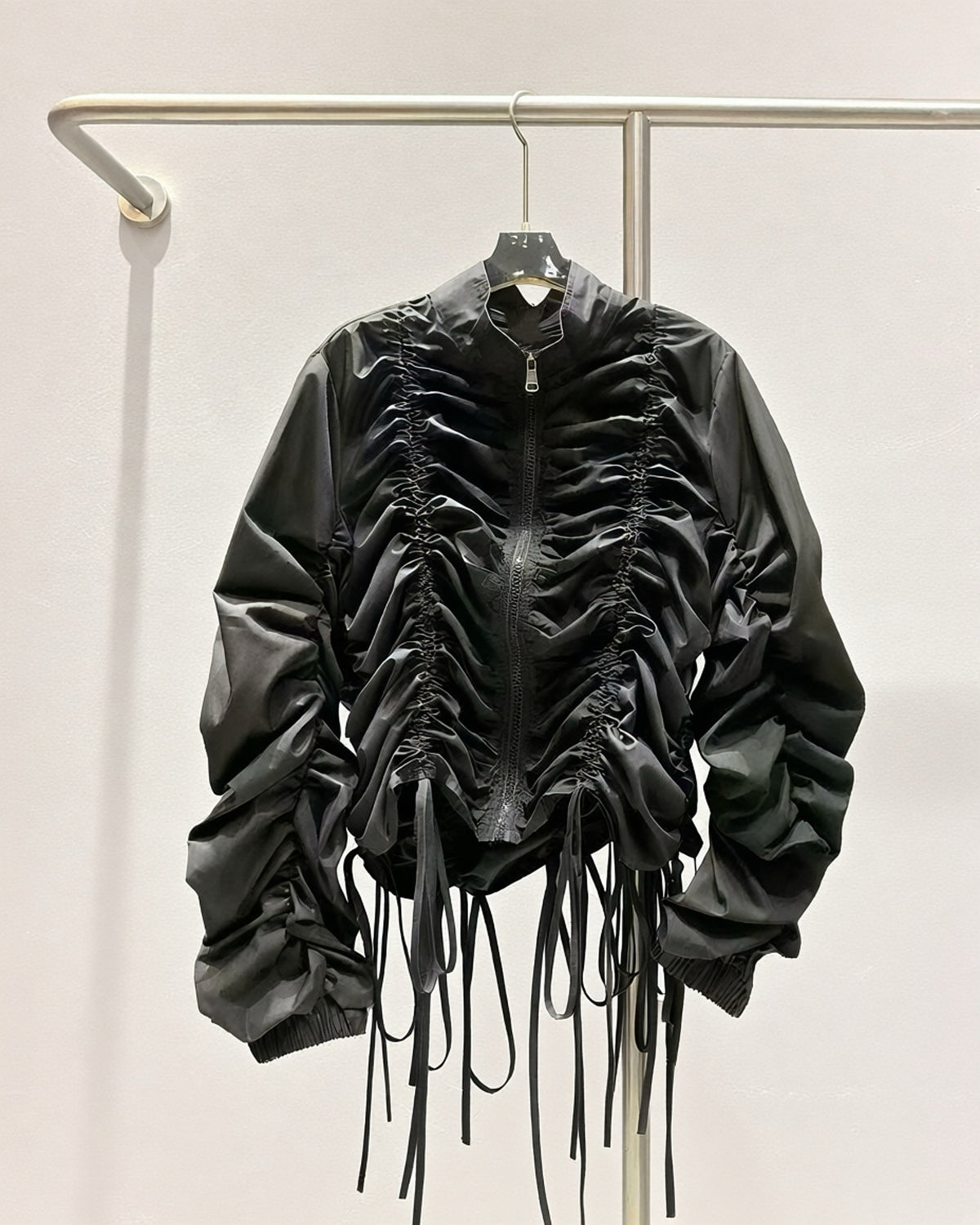 Pre-order Sculptural Shirred Top with Fringed Details