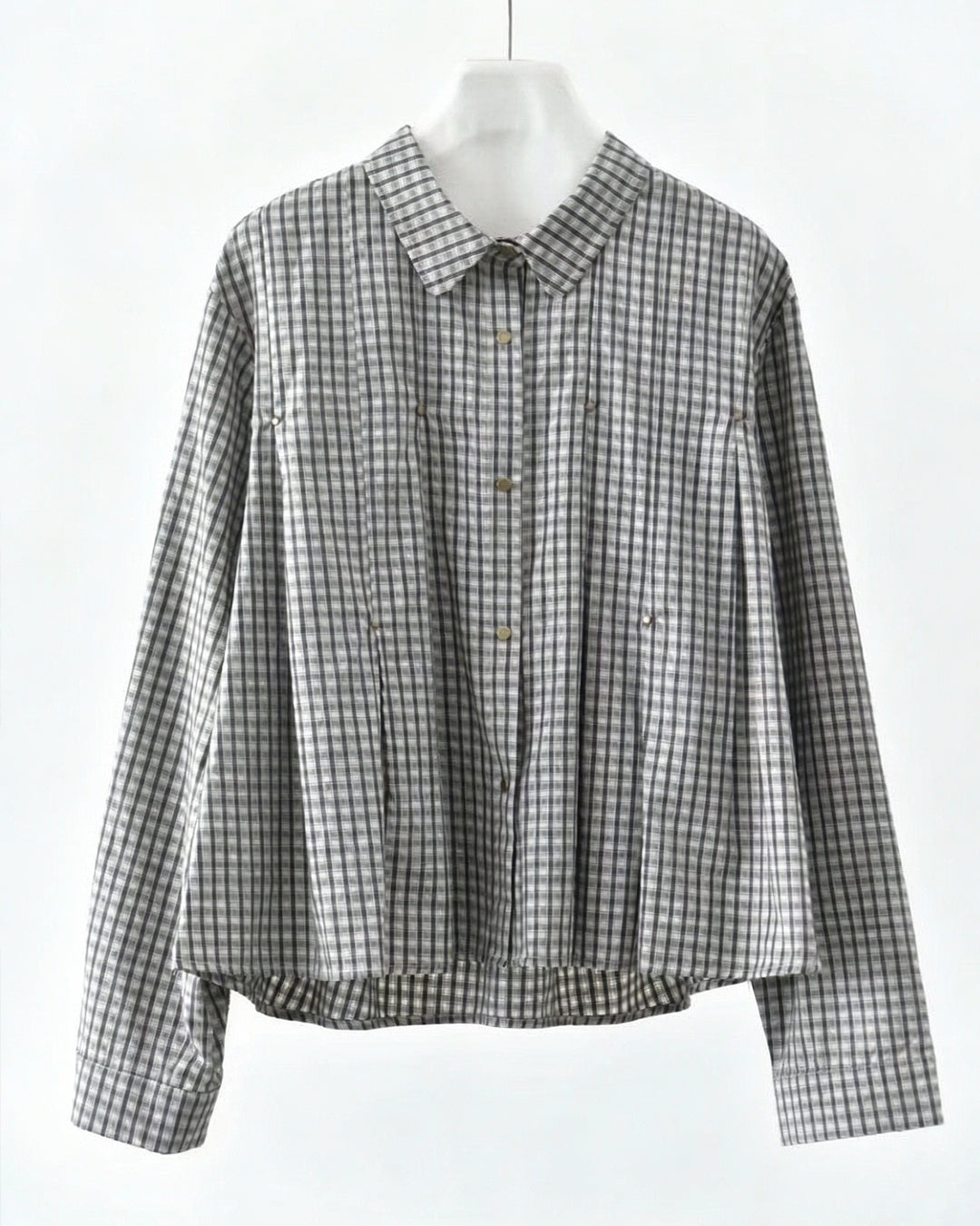Stud-Embellished Plaid Shirt