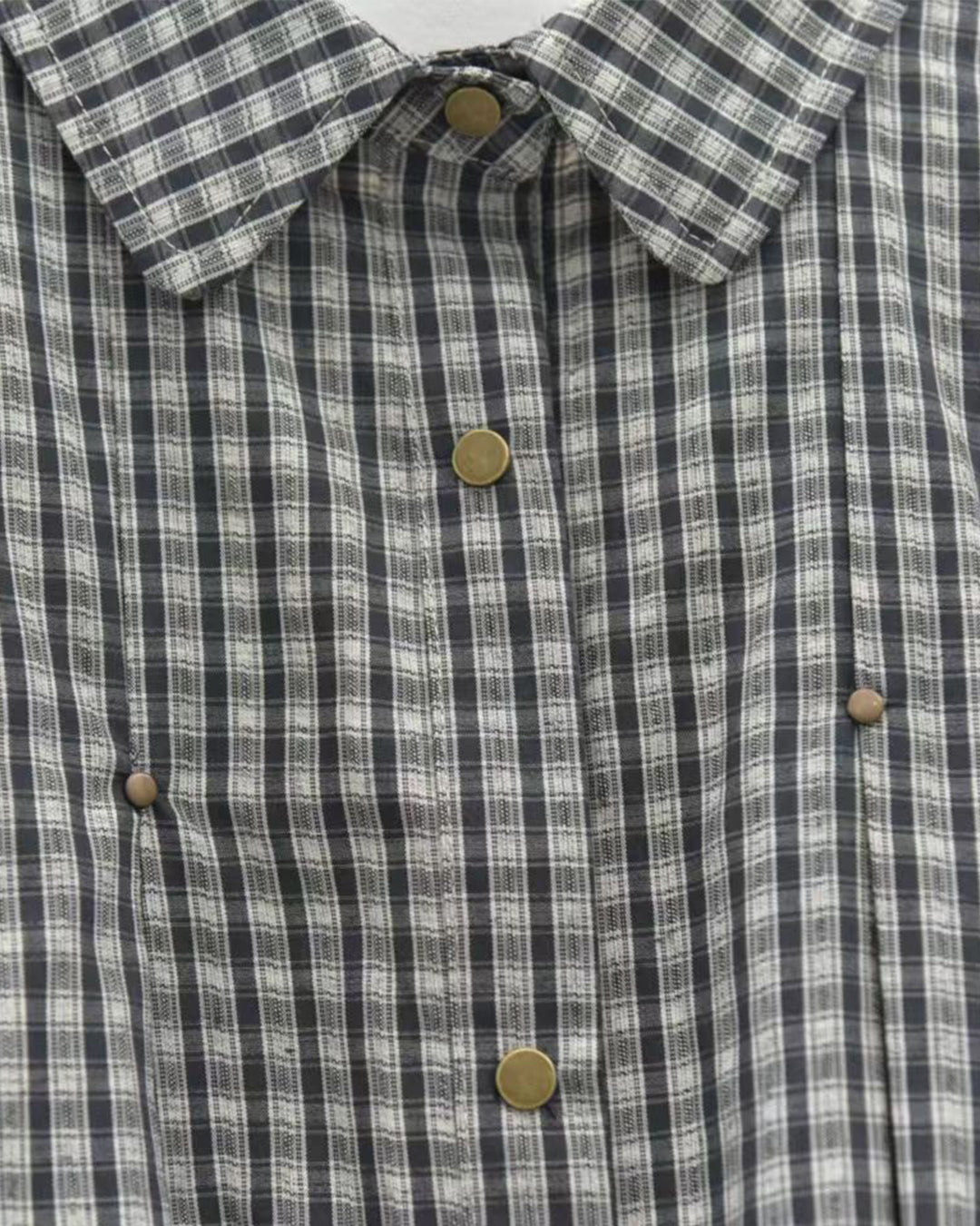 Stud-Embellished Plaid Shirt