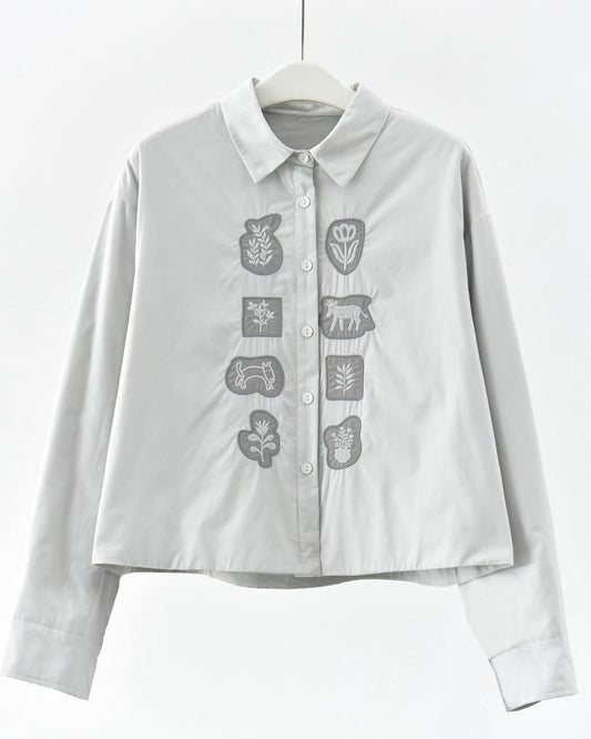 Irregular Appliqué Embroidered Padded Jacket