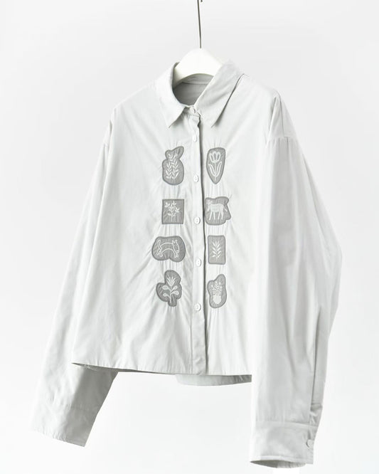 Irregular Appliqué Embroidered Padded Jacket