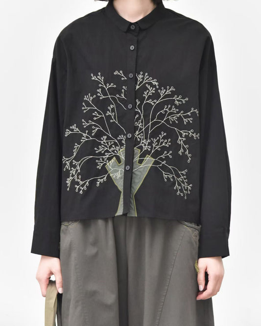Pre-order Embroidered Tree Shirt Available in Three Colours