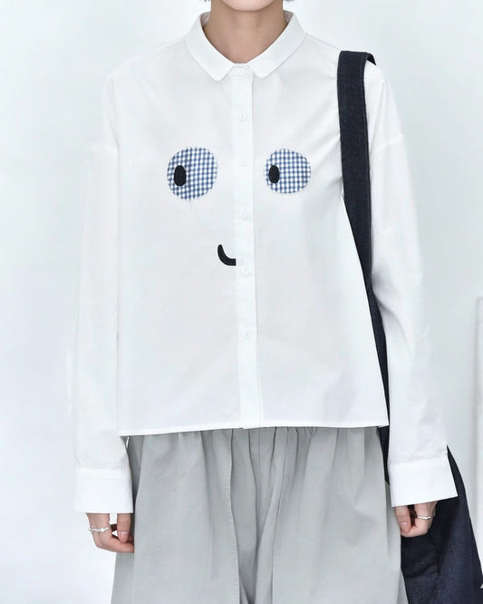 Appliqué Eyes Long-Sleeve Shirt