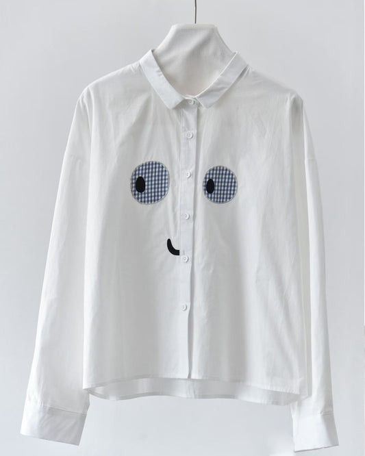 Appliqué Eyes Long-Sleeve Shirt