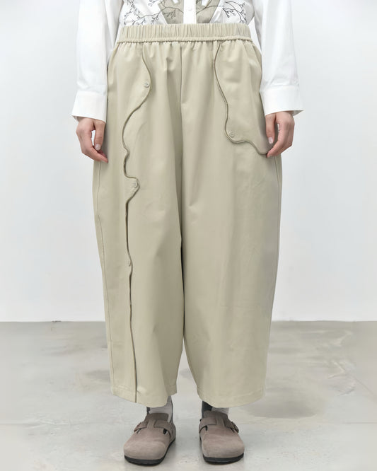 Pre-order Asymmetric Contrast-Stitch Trousers