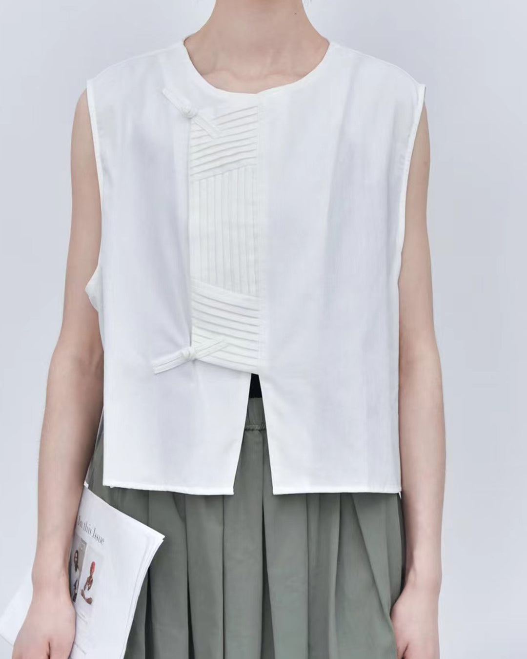 Accordion-Pleat Panel Vest