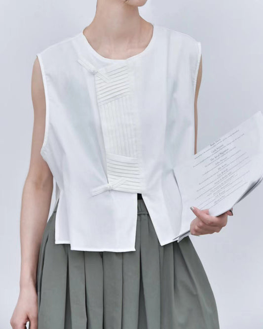 Accordion-Pleat Panel Vest