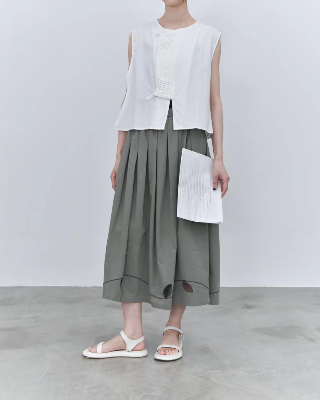 Accordion-Pleat Panel Vest