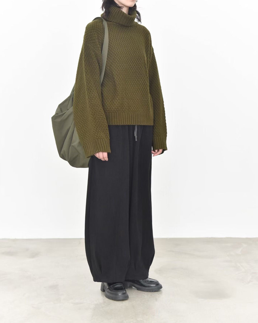 Chunky Textured Turtleneck Sweater