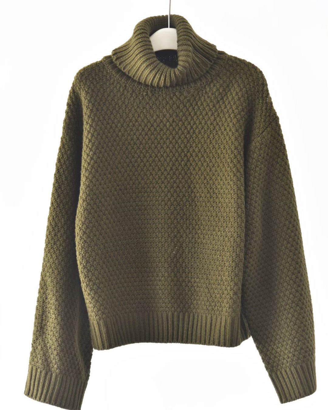 Chunky Textured Turtleneck Sweater