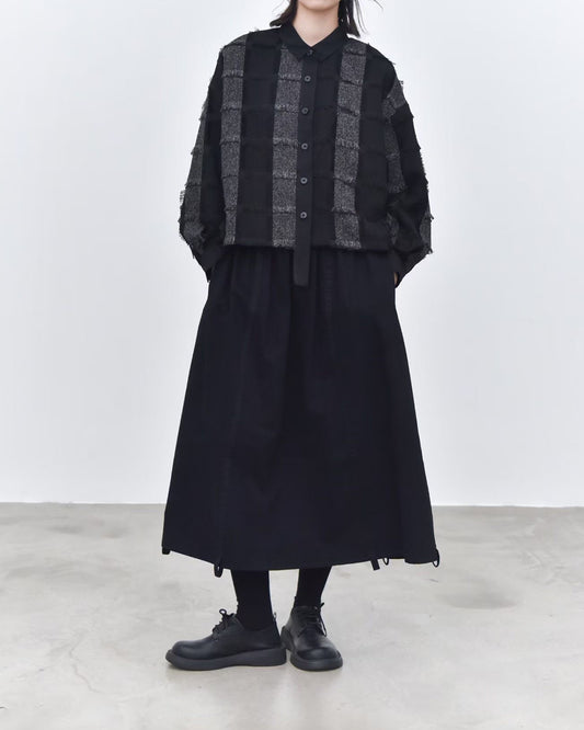 Fringed Check Panel Shirt