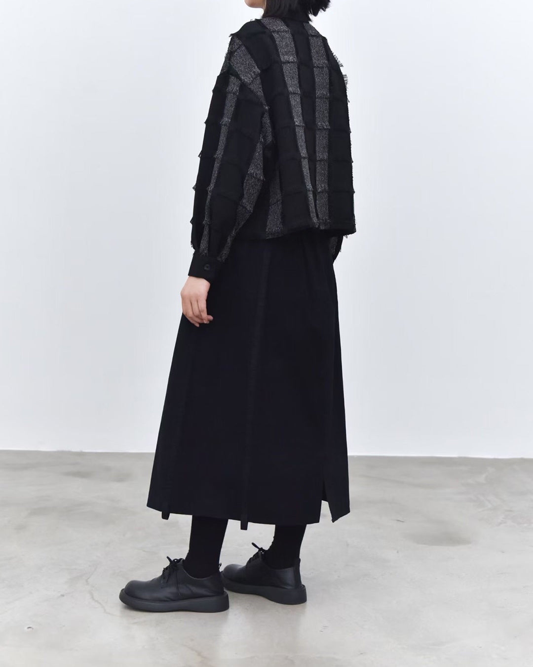 Fringed Check Panel Shirt