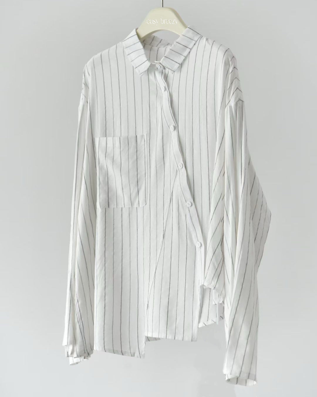 Asymmetrical Stripe Placket Shirt