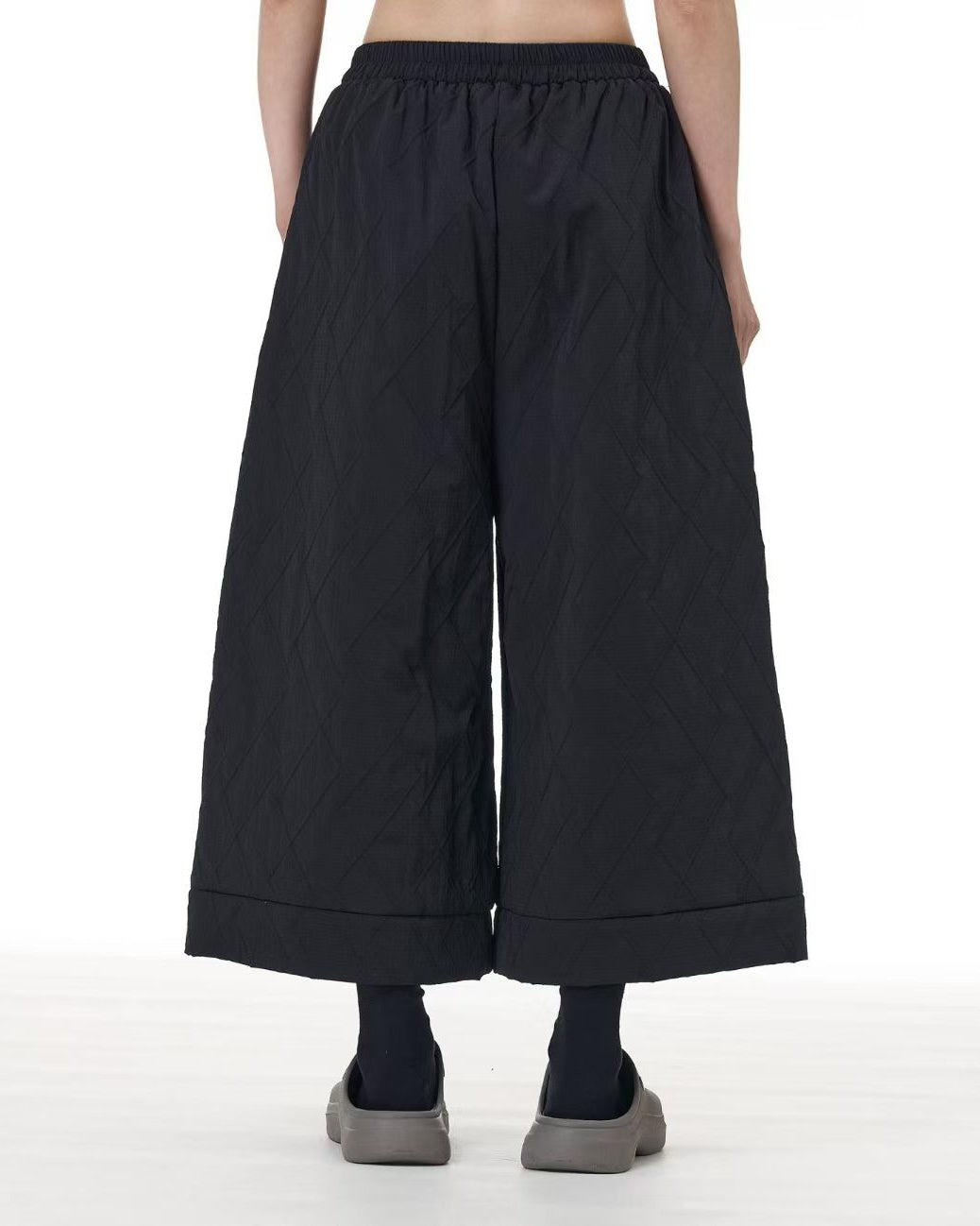 Button Detail Quilted Pants