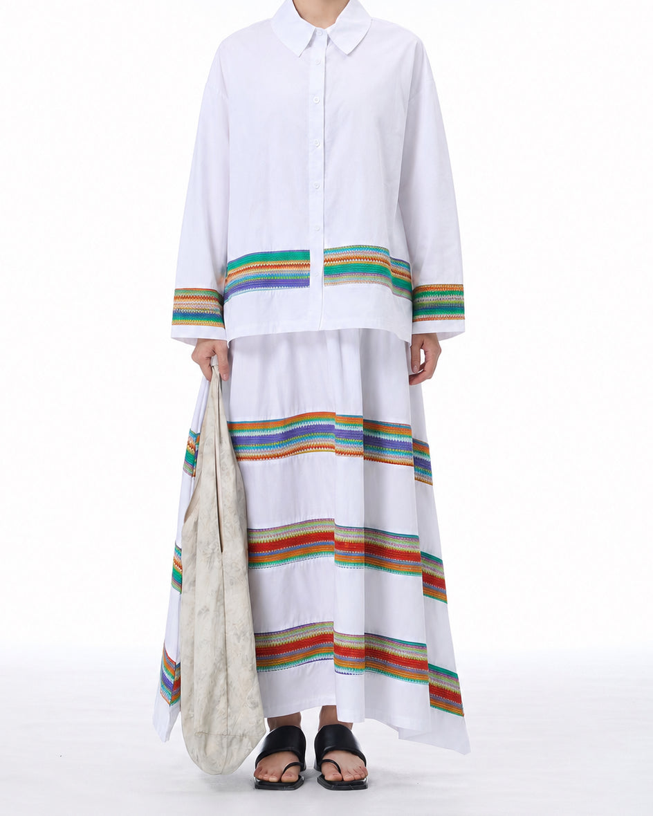 Rainbow Lace Stripe Long-Sleeve Shirt