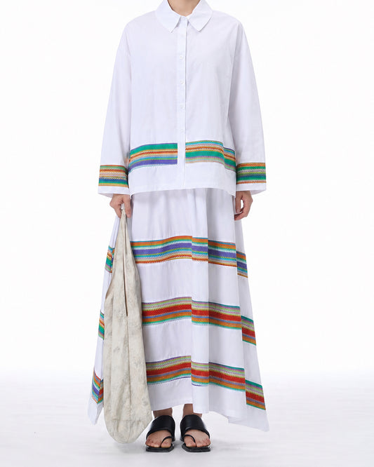 Rainbow Lace Stripe Long-Sleeve Shirt