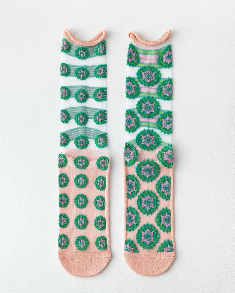 Patterned Sheer Socks