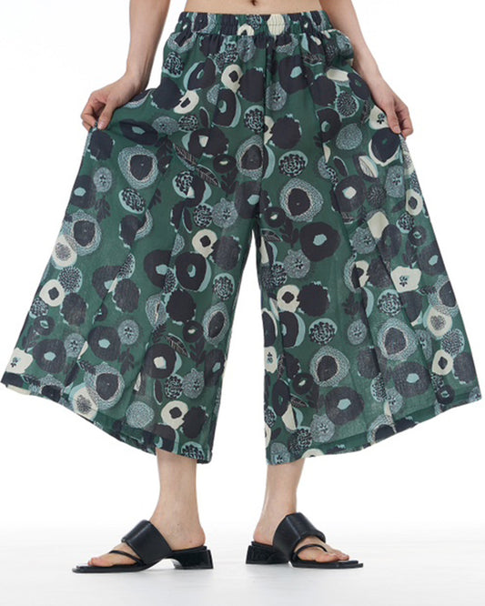 Botanical Print Linen Pants